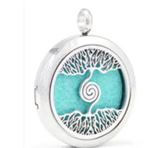 Fashion Silver Color 316L Stainless Steel Perfume Aroma Diffuser Locket Pendant