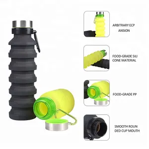 Bán Hot thể thao ngoài trời chai BPA-free Silicone có thể gập lại ráp chai nước với biểu tượng tùy chỉnh