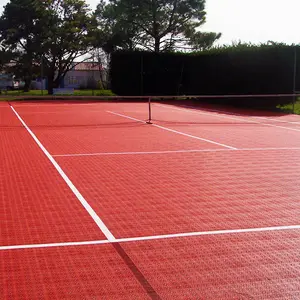 Facilità di installazione di blocco campo da tennis pavimento, completo di plastica campo da tennis di superficie, campo da tennis di superficie sintetica