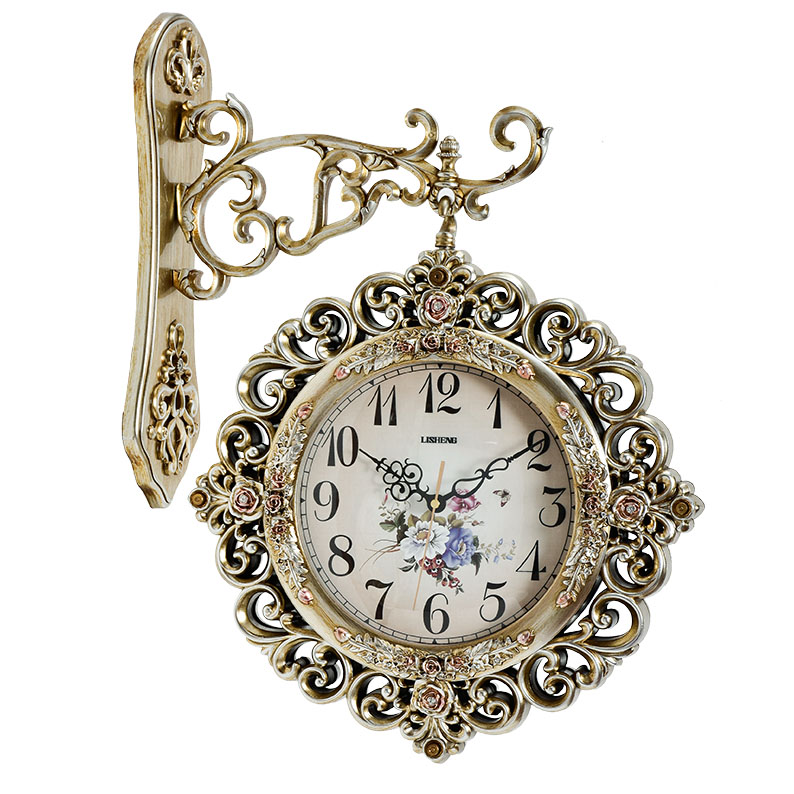 Wall Clock Non Ticking Clock Quartz Movement With Pendulum New products double sided clock vintage B8218