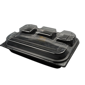 Plateau de service en plastique, conteneurs d'emballage en plastique, plateaux empilables noirs pour les aliments, vente en gros, 10 pièces - Product Image 3