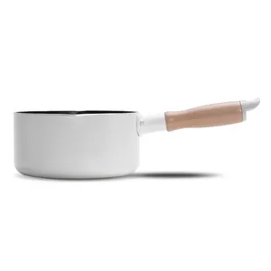 Сковорода для соуса из алюминиевого сплава с антипригарным покрытием и деревянной ручкой