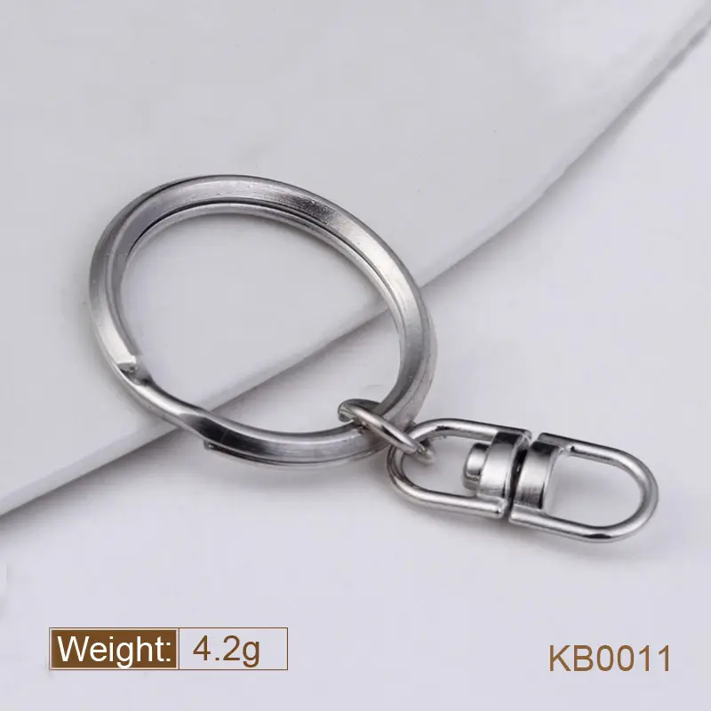25mm moda de alta qualidade dividir anel chave plana com 8 forma gancho
