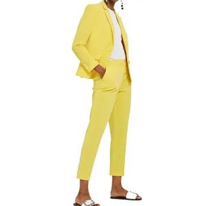 OEM Lemon Yellow Blazer with Trouser Women Suits