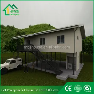 Ánh Sáng Khung Thép Prefab Stilted Nhà Xây Dựng Với Tầng Hầm Thép