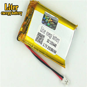 Plug <strong>2</strong>,0-<strong>2</strong> p lithium battery 103448 2000 mAh rechargeable lithium polymer battery Pl LiPo battery with wires - Product Image 1