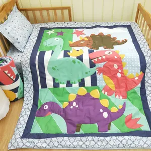 OEM custom design OEKO-TEX CERTIFICATO drago 100% cotone 3pcs set di biancheria da letto per bambini di scuola materna