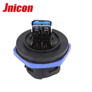 12v Connector Ip67 12v Usb 2.0 Double A Female Panel Mount Usb Connector