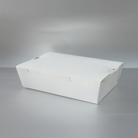 Carton kraft blanc jetable pas cher avec logo personnalisé papel restauration papier à emporter burger repas boîte conteneur alimentaire