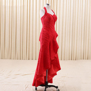 RSM66189 dentelle véritable partie de tissu lacer robes de bal retour sirène rouge belle robe de vente <span class=keywords><strong>licol</strong></span> haut bas - Product Image 1