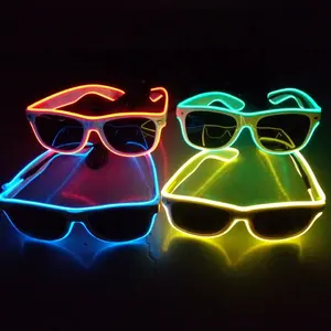 Lunettes de soleil led double couleur rave light up El wire, lunettes de soleil clignotantes pour Bar, fête, noël, nouvelle collection