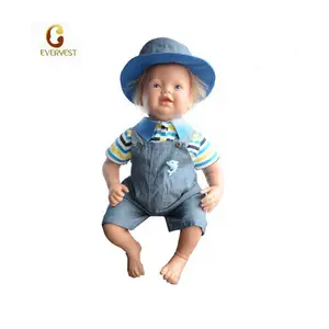 Fashion Reborn Doll 50cm Simulated Baby Doll Silicone Reborn Doll With Blue Clothes Silicone Reborn Baby