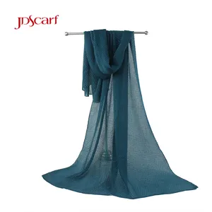 Crinkle shawl fashion wholesale solid color muslim hijab girl custom muslim prayer scarf