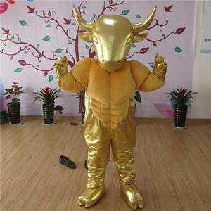 Kostum Maskot Muscle Golden Bull-Bahan Plush Lembut untuk Dewasa Unisex untuk Mardi Gras / Karnaval - Product Image 2