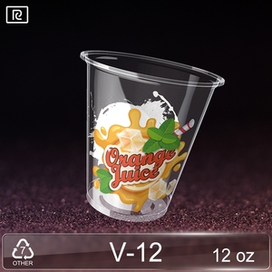 Gobelet en plastique imprimé jetable V12-B PLA 12oz 360ml avec surface plane - Product Image 2