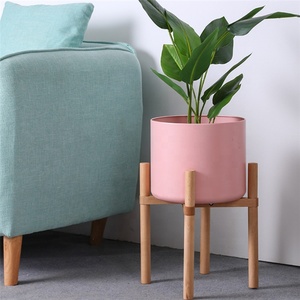 <span class=keywords><strong>Pot</strong></span> <span class=keywords><strong>en</strong></span> céramique moderne mat rustique pour intérieur/extérieur / Décoration <span class=keywords><strong>de</strong></span> jardin d'intérieur, pots à fleurs <span class=keywords><strong>en</strong></span> céramique avec support <span class=keywords><strong>en</strong></span> <span class=keywords><strong>bois</strong></span> - Product Image 5