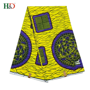 H & D <span class=keywords><strong>En</strong></span> Gros De Mode Or 6 Cour Rayonne Tissu Wax Prints Soie Ankara <span class=keywords><strong>Pour</strong></span> 2018 Style - Product Image 3