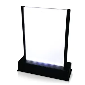 Acrilico Da Tavolo A Led Del Basamento Supporto Del Menu di Illuminazione A LED POS batteria ricaricabile menu Stand