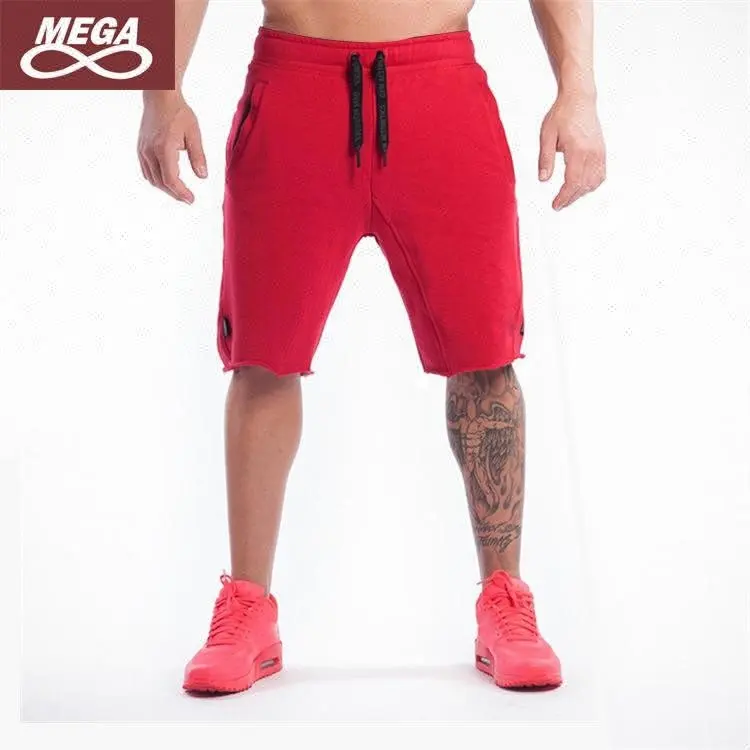 Оптовая продажа, Красные Простые мужские шорты для бега и спортзала, штаны, одежда для отдыха