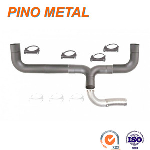 Kit de sistema de tubo de escape Universal, Kit de turbocompresor negro de 5 pulgadas, doble humo, Diesel - Product Image 4