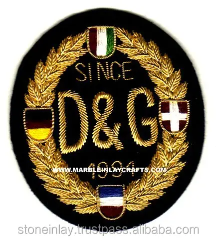 Giacca sportiva Badge, Ricamato Lingotti Cresta Artigianale Oro E Filo D'argento Patch per lo sport club, la scuola, massonico, militare