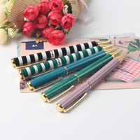 Recharge de stylo bille promotionnel en métal avec logo personnalisé et clip, encre bleue/noire, largeur d'écriture 1,0 mm