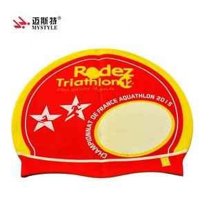 Casquette <span class=keywords><strong>de</strong></span> natation en silicone, triathlon, natation, logo scolaire, 10g 50g 55 grammes - Product Image 2
