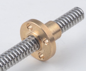 T16x4 16mm Gewindespindel mit Trapezgewinde und Flanschmessingmutter - Product Image 2