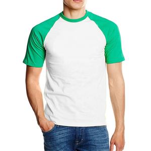 Maglietta da ginnastica Raglan a due colori a maniche corte da Baseball con maglietta rilassata in cotone con logo personalizzato stampato con logo stampato - Product Image 2