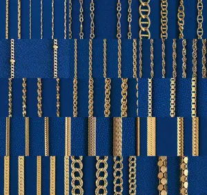 Brass jewelry chains catalog 5 - flat figaro heart fancy charm chains serpentine boston rope chain jewelry findings components