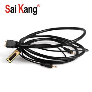 Convertisseur double liaison SaiKang Extension <span class=keywords><strong>Pc</strong></span> World, câble HDMI vers DVI <span class=keywords><strong>pour</strong></span> moniteur d'ordinateur HD, connexion stéréo 3,5 mm, signal - Product Image 3