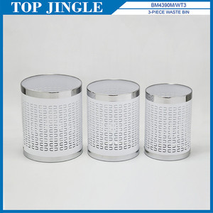 Cubo de basura de baño negro decorativo doble C de 3 piezas - Product Image 5