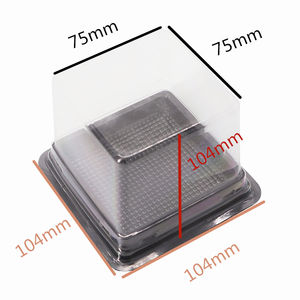 Kotak plastik kue bulan 50g 80g tepi lebar nampan persegi kemasan kue bulan musim gugur pertengahan - Product Image 2