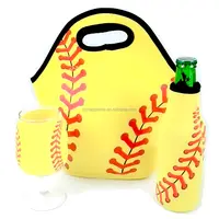 Neopren Lunch Bag Isolierte Baseball und softball Mittagessen Tote Bag Set