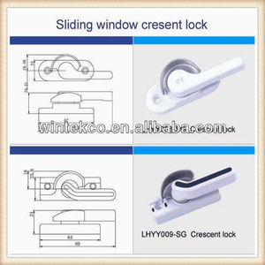 cierre media luna de zamak para ventana corredera de aluminio con calidad alta - Product Image 3