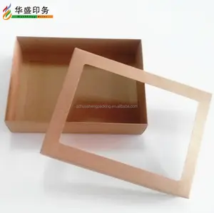 2018 새로운 저렴한 프린트 선물 상자 크래프트 상자 투명 창