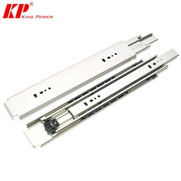 Furniture Hardware Drawer Slide 76mm Three Fold Ball Bearing Slide
