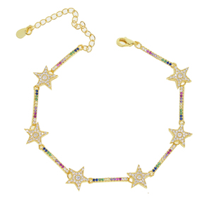 Braccialetto a Stella con Design Arcobaleno Placcato Oro e Argento, Regalo di Natale all'Ingrosso - Product Image 2