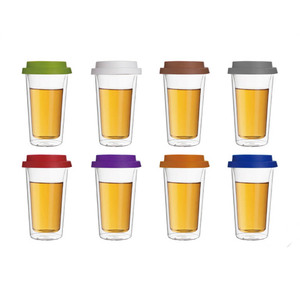 Antiguo portátil taza de té de vidrio taza de café con tapa de silicona - Product Image 2