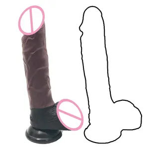 Faak 24 Cm 9.5 "4 Cm Besar Manusia Hidup Silicone Dildo Realistis Butt Plug Lembut Anal Colokan Warna Kopi dildo Seksi Toko untuk Pria