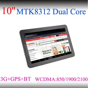 Más barato 10 pulgadas cpu de doble núcleo mtk8312 4.2 androide tablet pc con 3g/gps/bt