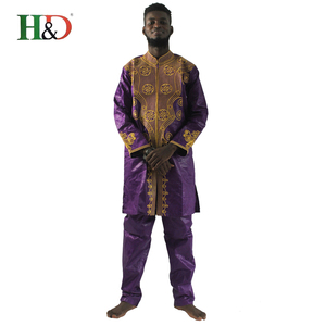H & <span class=keywords><strong>D</strong></span> Bazin riche algodón pantalones ropa chaqueta 2018 diseño africano vestidos ropa hombres con mejor precio - Product Image 2
