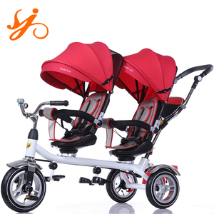 Tricycle pour bébé à deux places / Tricycle en plastique pour enfants / Tricycle <span class=keywords><strong>porte</strong></span>-bébé - Product Image 6