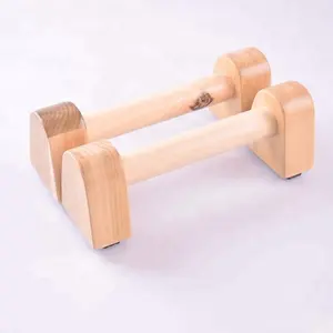 Fitness training wooden push up bar, wood parallettes