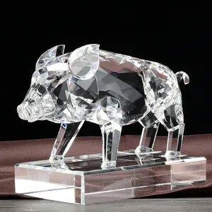 Porco de cristal 2022 modelo de porco, porco de vidro com animais personalizado, presente de aniversário