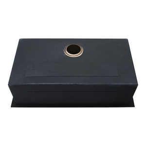 Évier de cuisine moderne rectangulaire en acier inoxydable plaqué titane rose doré antibactérien à une cuve à encastrer RS-3218R - Product Image 2