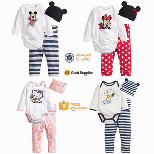 En gros Enfants D'été Pyjama 3 Pcs Set À Manches Courtes O-cou Pyjama Bébé Ensemble - Product Image 2
