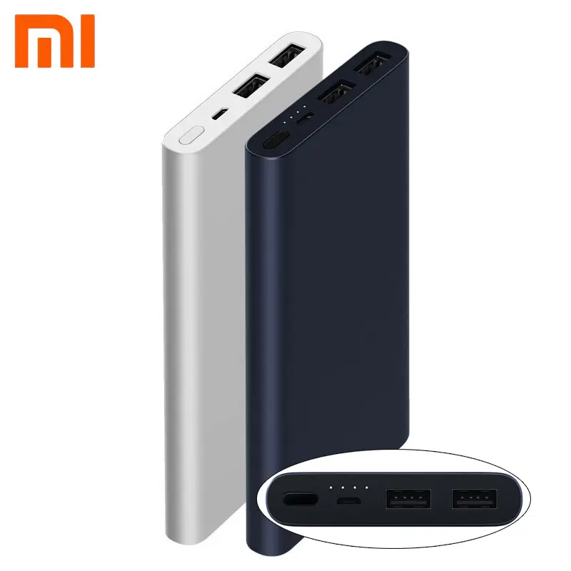 Sạc Dự Phòng Xiaomi Mi 2 Nâng Cấp 10000 MAh Với Đầu Ra USB Kép Powerbanks Hỗ Trợ Sạc Nhanh Hai Chiều Cho Điện Thoại Xiaomi