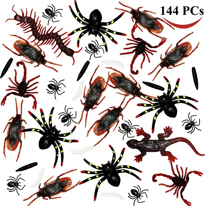 Taovan — jouets et chauve-souris pour Halloween, lot de 144 pièces, en plastique, pour cafards et Scorpions, cadeaux et décoration pour la fête d'halloween