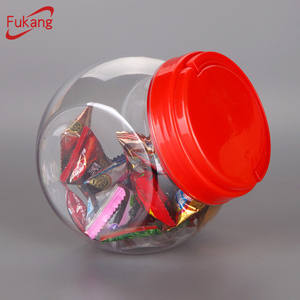 Bocaux à bonbons en forme de <span class=keywords><strong>boule</strong></span> en PET transparent de 30 oz, fabriqués en Chine, contenants à bonbons en plastique avec bouchon de vente - Product Image 2